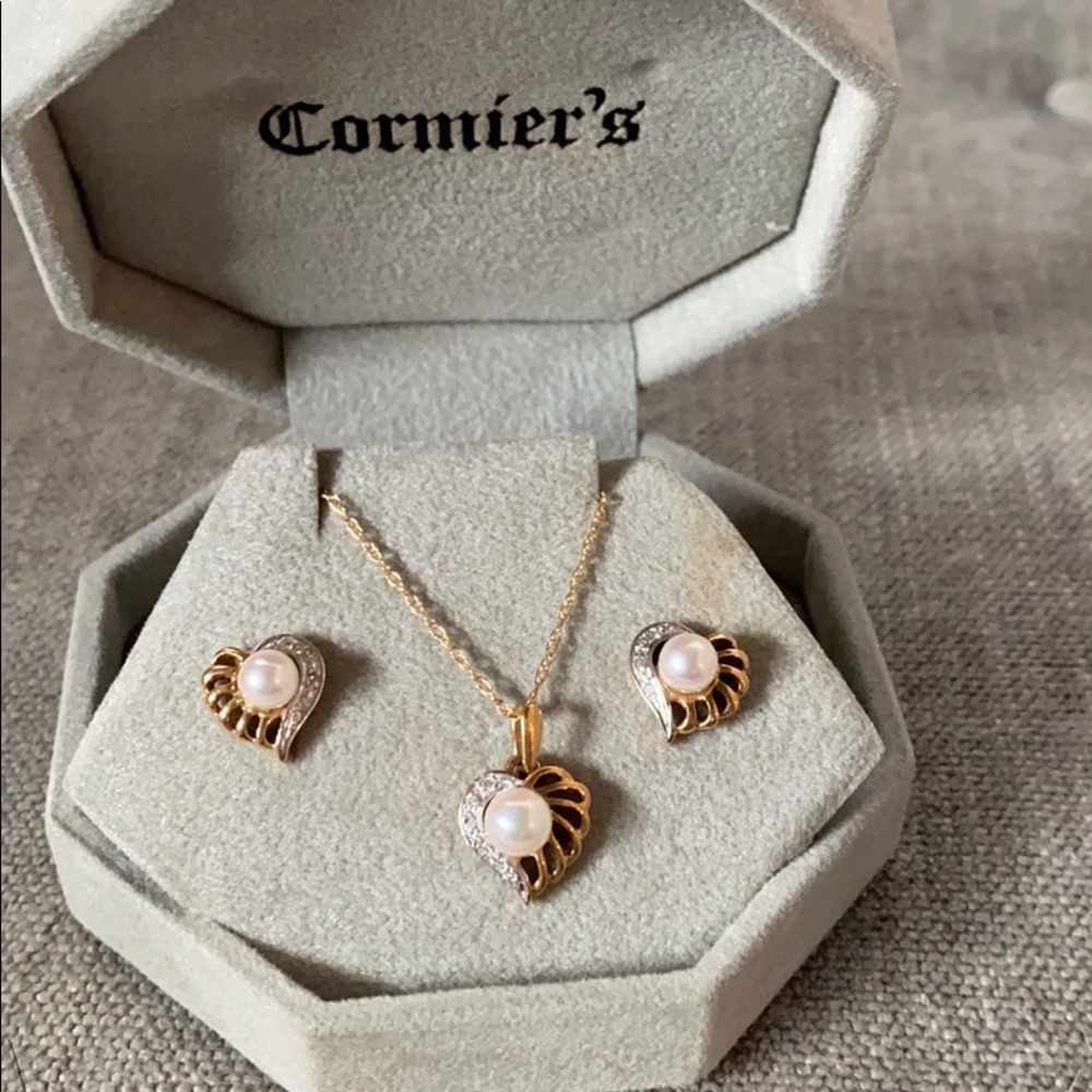 Earrings and necklace